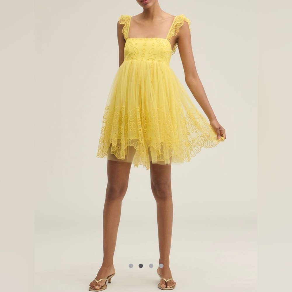 Anthropologie Let Me Be Eyelet Tulle Mini Dress NWT! - Picture 15 of 16